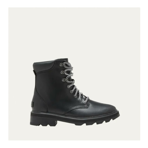 SOREL Lennox Leather Lace-Up Boots in Black Sea Salt NIB - Picture 9 of 9